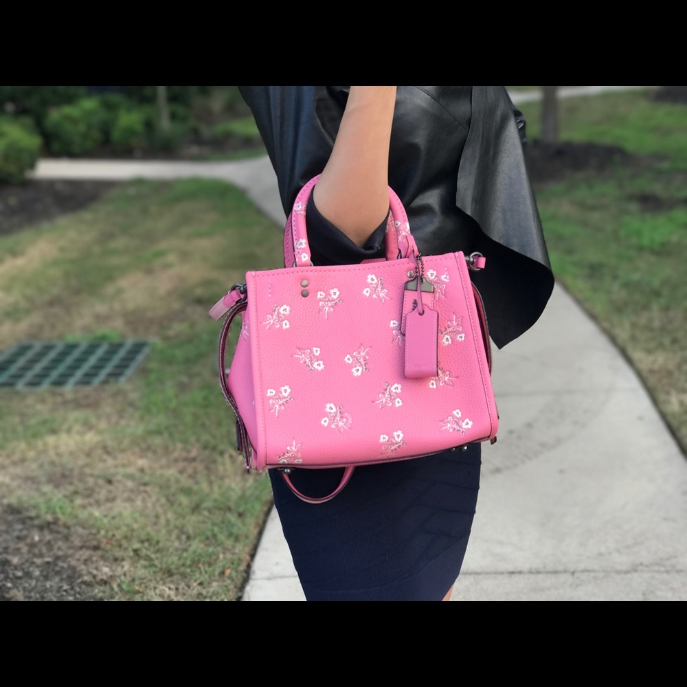 New coach pink floral leather 1941 Rouge 25 - Picture 1 of 8